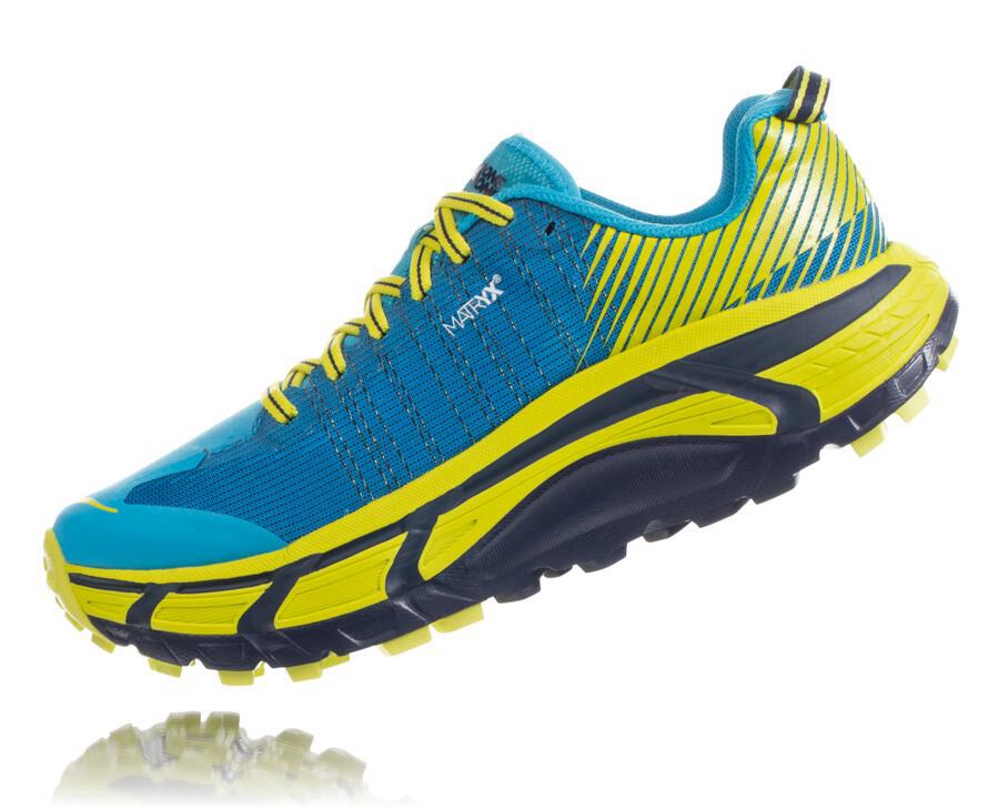 Zapatillas Trail Hoka One One Mujer - Evo Mafate 2 - Azules/Verde - ZDX012758